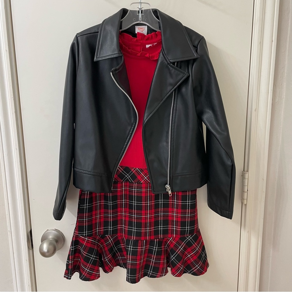 Girls Plaid Dress with Jacket